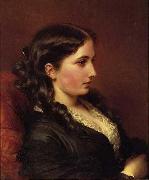 Franz Xaver Winterhalter Study of a Girl in Profile Sweden oil painting reproduction